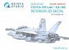 Quinta Studio QDS-32100 F/A-18F late / EA-18G 3D-Printed & coloured Interior on decal paper (Trumpeter) (Small version) 1/32